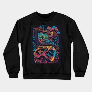 Nostalgic Quest - Journey into Retro Video Games Crewneck Sweatshirt